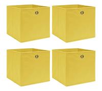 Foldable Storage Boxes 4pcs Yellow 32x32x32cm Non-Woven Fabric Organiser Home