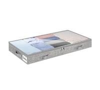 Foldable Storage Organizer - Under-Bed Clothing Container, Clear Waterproof Lid, Shallow Fabric Storage Bag Compact Design | Practical Organization Tool Created For Dorm Room Household Clothes Shoes T