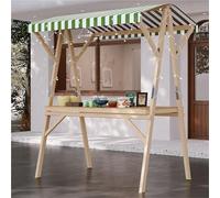 Foldable Street Food Cart with Awning for Business, Ideal for Lemonade Ice Cream Vendors at Trade Shows, Demos, and Fairs
