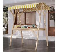 Foldable Street Food Cart with Awning, Ideal for Lemonade Ice Cream Vendors at Trade Shows, Demos, and Fairs