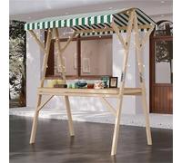 Foldable Street Food Cart with Awning, Ideal for Lemonade Ice Cream Vendors at Trade Shows, Demos, and Fairs