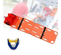 Foldable Stretcher Spine Board Kit - 350 Lbs Capacity with Head Immobilizer and Buoyancy System for Emergency Water Rescue Patient Transport
