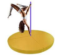 Foldable Stripper Pole Crash Mat, Portable Aerial Fitness Protection Pad, Padded Safety Mat for Dance & Gym, Yellow, 150cm x 10cm (59in x 4in)