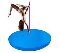 Foldable Stripper Pole Crash Mat, Portable Aerial Fitness Protection Pad, Padded Safety Mat for Pole Dancing, 150cm x 3cm (59in x 1.2in), Blue