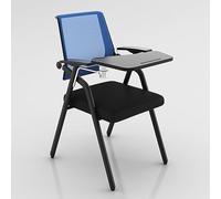 Foldable Student Chair with Writing Desk, Mesh Office Chair with Tablet Arm, Portable Cuter Desk Chair for Training, Classroom & Home Use (Blue)