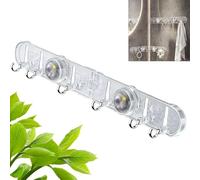 Foldable Suction Corner Hook Rack, No Drill Wall Organizer with Multiple Hooks for Bathroom Shower Kitchen, Waterproof Space Saving Hanger for Towels Utensils, Grey White (White)