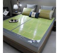 Foldable Summer Bed Mat, Double-Sided Carbonized Bamboo Summer Sleeping Mat Breathable Foldable Multiple Sizes(150 * 195cm)