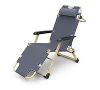 Foldable Sun Lounger Chair for Camping Adjustable Reclining Zero Outdoor Chair with Cotton Pad Supports Up to 150kg - Gray Garden Terrace Relaxation