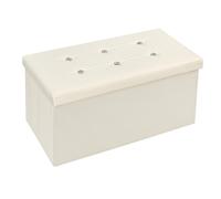 Foldable Swarovski Faux Leather Storage Ottoman Bench Footrest