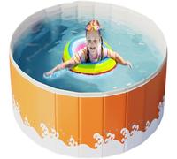 Foldable Swimming Pool, Inflatable Folding Container for Adults, Dog Pool Foldable(Orange,120 * 48cm)