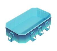 Foldable Swimming Pool, No Need To Inflate - Installs In 1 Second Large Domestic Pool, For Adults, Dogs, Pets | Comes With Drain Plug Sturdy Structure 4 Neck