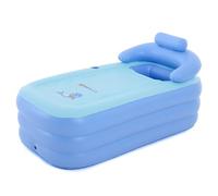 Foldable Swimming Pool, Portable Foldable Inflatable Bathtub with Electric Air Pump Drain Valves Backrests Thickened PVC for Indoor Outdoor Use