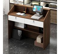 Foldable Table Adjustable Office And Home Simple Desk Dining Table，CompactDesk for Stores Modern KeyLock Drawers & Open Shelves Stylish Welcome Counter for Offices & Computer Desks 60CM Wide