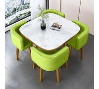 Foldable Table and 4 Chairs Set - Compact Round Meeting Table for Offices Negotiations & Small Spaces - Space-Saving Dining Furniture for Home & Office Use