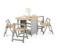 VonHaus Firbeck Folding Dining Table & Chair Set 4 in Grey VonHaus Grey