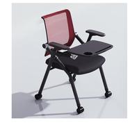 Foldable Tablet Arm Chair with Caster Wheels and Mesh Back for Comfortable Seating in Conference Rooms, Schools, and Homes