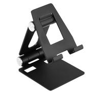 Foldable Tablet Phone Holder Desktop Stand Portable for Tablet and Mobile | Metal Build, Black Finish, Stable Base, Universal Design, Convenient Carry and Storage, for Homework or TV