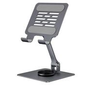 Foldable Tablet Stand Holder with 360 Rotation Adjustable Angles Cooling Feature Carbon Steel Aluminum Alloy Desk Support