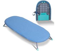 Foldable Tabletop Ironing Board - Space-Saving Steam Ironing Table, Adjustable Height & Heat-Resistant Mesh Cover, Portable for Travel, Dorms, Apartments (Blue)