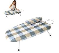 Foldable Tabletop Ironing Board with Iron Rest, Portable Tabletop Ironing Board with Non-Slip Feet, Mini Movable Iron Board for Sleeves Collar Cuff, 24"x15", Checkered Pattern