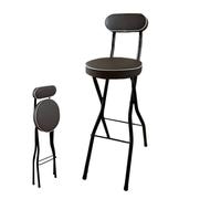 Foldable Tall Bar Stools for Kitchen Gameroom, Portable Folding Breakfast Bar Stool with 300 lbs Capacity - Comfortable Round Padded High Stool, 28inch Height