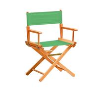Foldable Tall Directors Chair Solid Wood & Canvas Makeup Chair Portable Footrest 440 lbs Capacity Perfect for Makeup Artists Green 85cm/33in Height