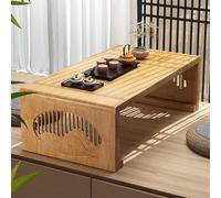 Foldable Tatami Tea Table Unique Coffee Table, Collapsible Coffee Tables, Low Table for Floor Sitting, Nan Bamboo Window Floor Small Table for Living Meeting Room, No Assembly(Natural,80x48x40cm)