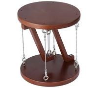 Foldable Tensegrity Table - Stylish Round Wooden Design Adjustable Kinetic Support Walnut Finish Perfect for Home & Office Modern Furniture Space-Saving Solution