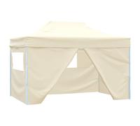 vidaXL Foldable Tent Pop-Up with 4 Side Walls 3x4.5m Cream White Garden Gazebo