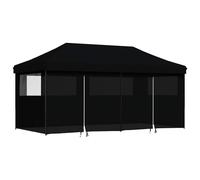 vidaXL Foldable Party Tent Pop-Up with 3 Sidewalls Brown