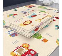Foldable Thick Reversible Baby Play Mat, Play Mat for Infant Baby, Non-Slip and Waterproof Motor Skills Mat, Educational Crawling Game for Babies from 0 to 8 Months Sensory Baby Gift