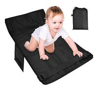 Foldable Toddler Aeroplane Bed, Kids Flight Foot Rest Hammock, Adjustable Airplane Essentials for Young Children on Flights (Black)