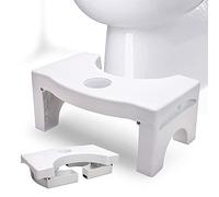 Foldable Toilet Potty Stool for Adults, 7" Heavy Duty Portable Squatting Poop Foot Stool with Freshener Space, Bathroom Non-Proof Toilet Assistance Step Stool fits 14"-16" Standard Toilets