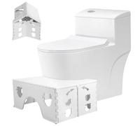 Foldable Toilet Stool, 7 inches Healthy Bathroom Squatting Posture Poop Stool with Anti-Slip Feet, A Good Helper to Effective Relief of Constipation, Easy to Storage Toilet SquatStool