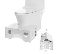Foldable Toilet Stool, 7inches Healthy Bathroom Squatting Posture Poop with Anti-Slip Feet,Easy to Storage Toilet Squat