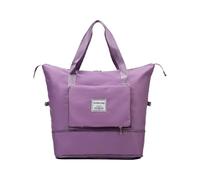 Foldable Tote Bag Zipper Duffel Bag Foldable Sports Shoulder Bag Multifunctional Dry Wet Separation Tote Bag Portab Luggage Bag, Light Purple, Se référer à la description, Refer to description
