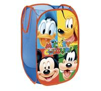 Foldable Toy and Laundry Basket Mickey, Donald, Pluto & Goofy - Disney Official License - Ideal for Organizing Toys & Clothes - 14x14x23 inches - Collapsible & Portable Storage for Kids
