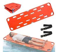 Foldable Transfer Stretcher, Lightweight 4-Fold Spine Board, PE Plastic for Patient Transport, tial Ambulance Equint, Emerncy Tool