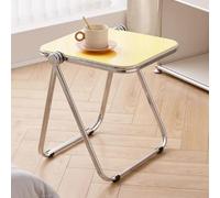 Foldable Transparent Acrylic Side Table - Modern Versatile Nightstand & Coffee Table for Living Room & Dining Room, No Assembly Required, Stylish & Functional Furniture (GIAL)