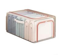Foldable Transparent Fabric Storage Box Dustproof Organizer for Clothes Sweaters Toys Quilts Reinforced PVC Multi-Purpose Space Saving Storage Bin(B)