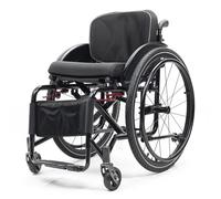 Foldable Transport Wheelchair - Lightweight, Portable, Aluminum Alloy, Self-Propelled, Mobility Aid for Adults