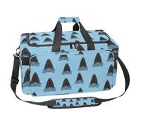 Foldable Travel Duffel Bags for Men and Women, Waterproof Weekender Overnight Gym Bags, Blue Sharks, Multicolor 12, One Size, Art Deco