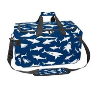 Foldable Travel Duffel Bags for Men and Women, Waterproof Weekender Overnight Gym Bags, Blue Sharks, Multicolor 11, One Size, Art Deco