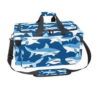 Foldable Travel Duffel Bags for Men and Women, Waterproof Weekender Overnight Gym Bags, Blue Sharks, Multicolor 8, One Size, Art Deco
