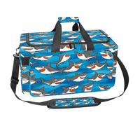 Foldable Travel Duffel Bags for Men and Women, Waterproof Weekender Overnight Gym Bags, Sharks Ocean, Multicolor 1, One Size, Art Deco