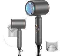 Foldable Travel Hair Dryer 1800W, Professional Ionic Compact Hairdryer with Cool Shot Button, Lightweight Low Noise Anti-Frizz Blow Dryer for Home & Holiday Use