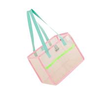 Foldable Travel Handbag With Ventilated Mesh Compartment Mesh Shopping Bag For Swimwear Sand Toy Quick Dry Function Multipurpose Sandproof Carryall