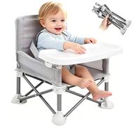 Foldable Travel High Chair Toddler Camping Chair with Tray & Bag for Dining, Camping, Beach, Seat Feeding Chair for Babies 6 Months+