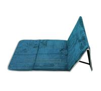 Foldable Travel Prayer Mat with Back Rest Seat Chair & Carrying Pocket - Luxury Prayer Mat for Muslims - Cushioned & Padded Prayer Rug for Salah - Great Ramadan, Eid, Hajj & Umrah Gift (Blue)