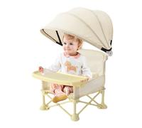 Foldable Travel Seat for Babies, Folding Portable Toddler Seat, Built-in Sun Canopy Shade, Stable Non-Slip Legs, Lightweight Compact Design, 1 Piece GrayFor Outdoor Lawn Camping Beach Picnic Home